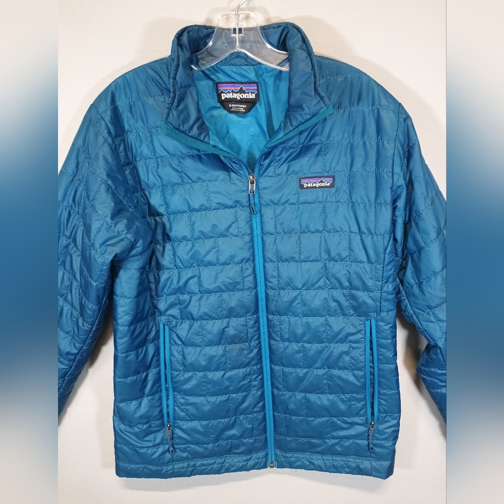 Patagonia Nano Puff Jacket Blue Men’s Small Lightweight Insulated Full Zip